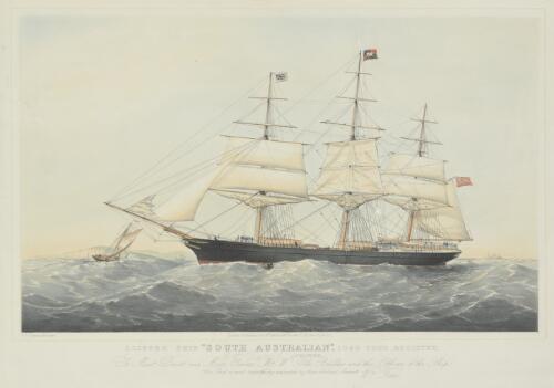 Clipper ship, South Australian, 1040 tons register [picture] / T.G. Dutton delt. et lith
