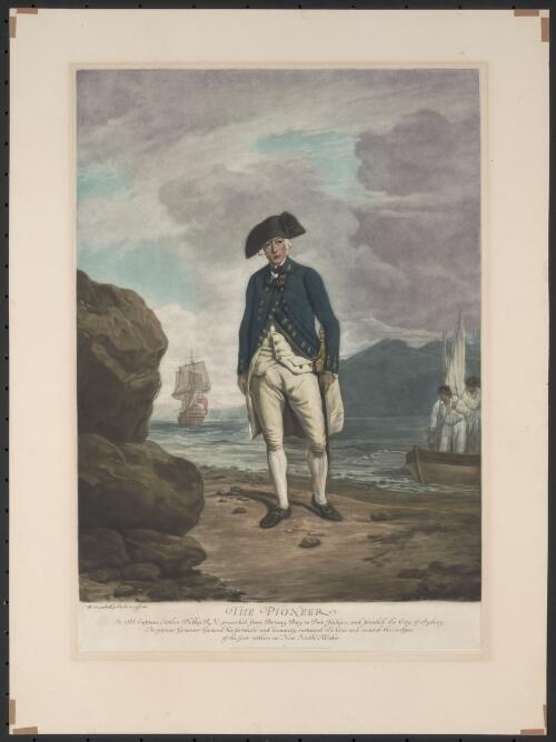 The pioneer, in 1788 Captain Arthur Phillip R.N. proceeded from Botany Bay to Port Jackson ... [picture] / H. Macbeth-Raeburn