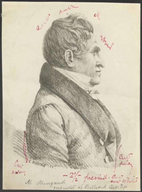 M. Mingaud, inventor of billard-cue tip [picture] / C. Rodius, 1827