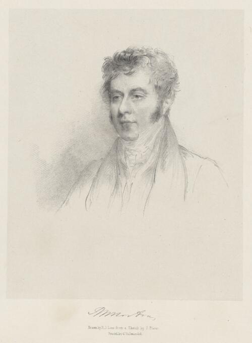 [Portrait of Sir Robert Wilmot Horton], [picture] / drawn by R.J. Lane from a sketch by J. Slater