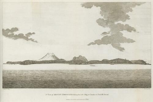 A view of Mount Edgcombe [sic] taken from the ship at anchor in Norfolk Sound [picture] / G. Dixon delin.; Barlow sculp