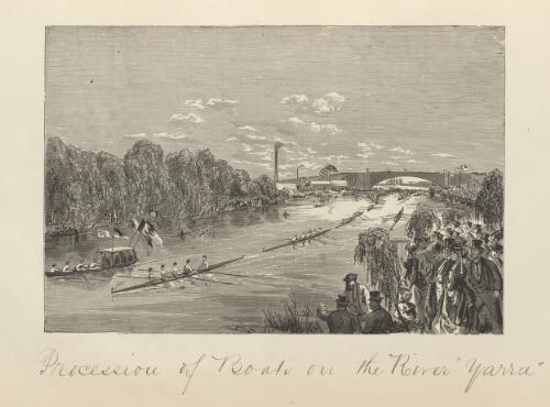 Procession of boats on the River Yarra [picture]