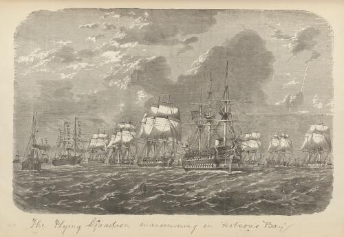 The Flying Squadron manoeuvering in Hobsons Bay [picture] / A. Cooke ; S.C