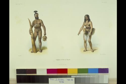 Indigenes de l'ile de Paques [picture] / Mesnard delt.; lith. par Blanchard