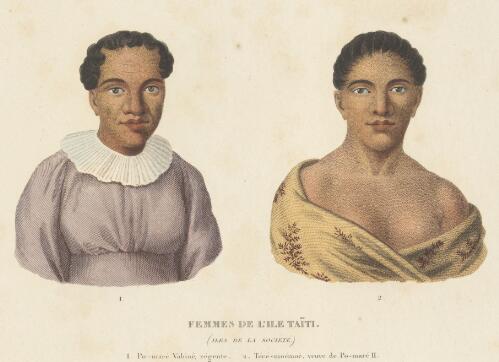 Femmes de l'ile Taiti, Iles de la Societe [picture] / Lejeune et Chazal delt.; Ambroise Tardieu sculpt