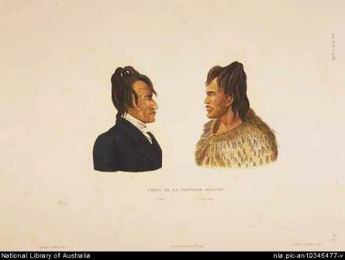 Chefs de la Nouvelle-Zelande [picture] / Lejeune et Chazal delint.; Ambroise Tardieu sculpt