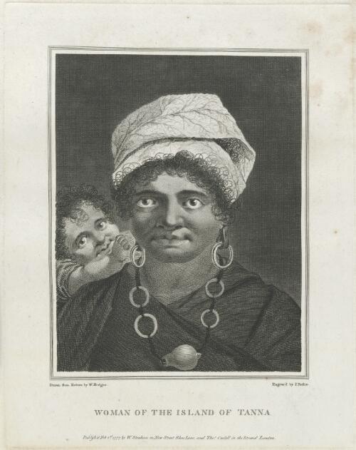 Woman of the island of Tanna [picture] / drawn by William Hodges; engraved by James Basire