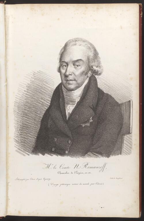Mr. le Comte N. Romanzoff, Chancelier de l'Empire etc. etc. [picture] / lithographie par Choris d'apres Kiprinsky