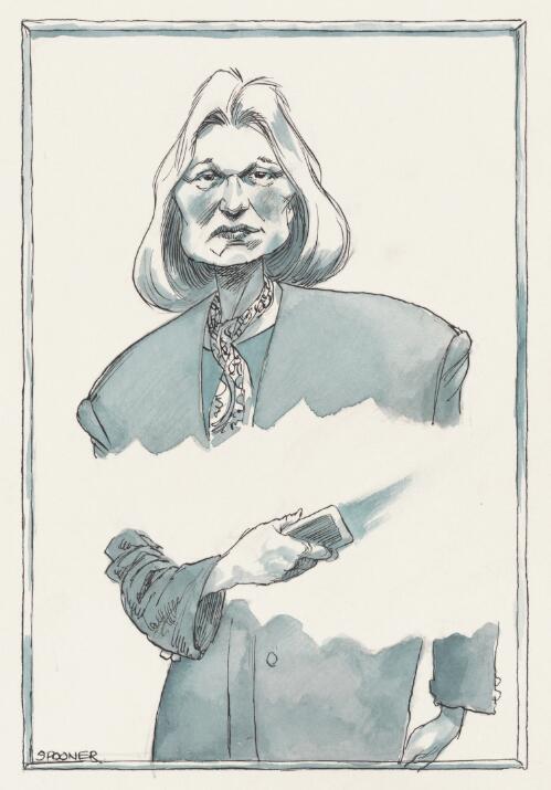 Caricature portrait of Ros Kelly [picture]/ John Henry Spooner