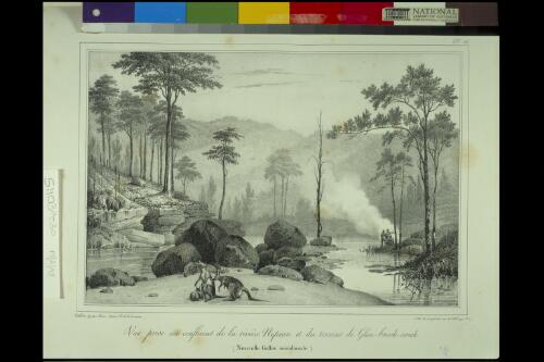 Nouvelle Galles meridionale [picture] : vue prise au confluent de la riviere Nepean et du torrent de Glen-brook-creek/ Bichebois fig. par Adam d'apres E.B. de la Touanne ; lith de Langlume