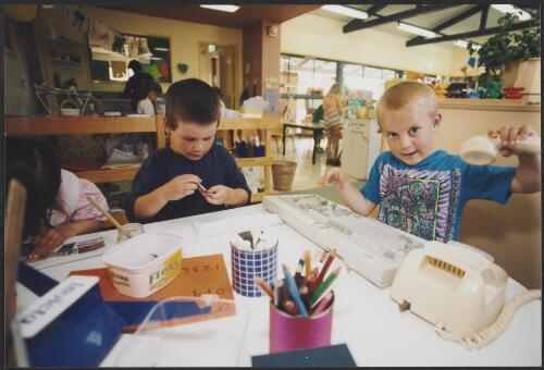 Sean Quinn and Brent Williams at Bonython Preschool [picture] / Dean McNicoll