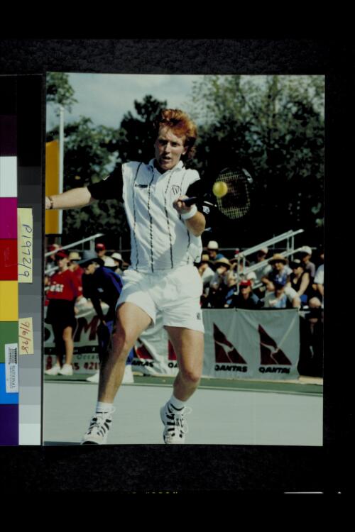 Tennis player, Mark Woodforde, playing at Acton Lakeside Arena in Canberra, 1997 [picture] / Paul Harris