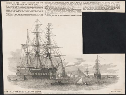 "The Peru" emigrant-ship leaving Cork for Melbourne, Port Phillip [picture]