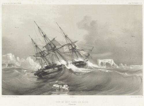 Coup de vent dans les glaces, 23 janvier 1840 [picture] / dessine par L. Le Breton ; lith.  par A. Mayer