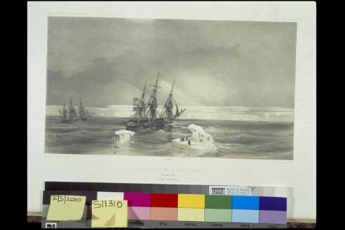 Decouverte de la Cote Clarie, 26 Janvier 1840, parages Antarctiques [picture] / dessine par L. Le Breton ; lith.   par Mayer