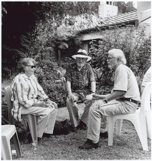 Thea Astley, her husband and Rodney Hall, at Bermagui, NSW, 1999 [picture] / Ruth Maddison
