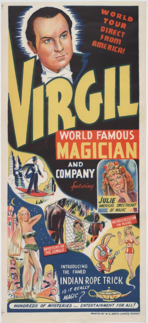 Virgil, world famous magician and company [picture] : featuring Julie, America's sweetheart of magic