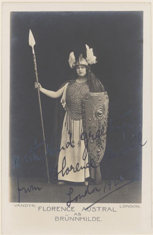 Portrait of Florence Austral as Brunnhilde [picture] / Vandyk