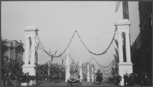 [Street decorations during the visit of H.R.H. the Prince of Wales to Sydney, June - July 1920] [picture]