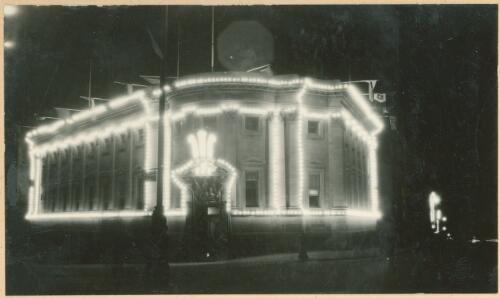 [Illuminated building in Sydney during the visit by H.R.H. the Prince of Wales, June - July 1920] [picture]