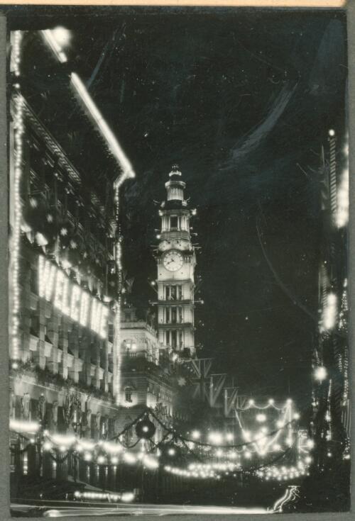 [General Post Office and Martin Place illuminated during the visit to Sydney of H.R.H. the Prince of Wales, June - July 1920] [picture]