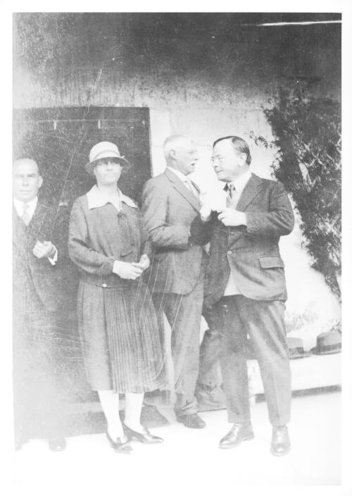 [Portrait of Leopold Amery, Secretary of State for Dominion Affairs, with two men and a woman during his visit to Australia, 1927-1928] [picture]