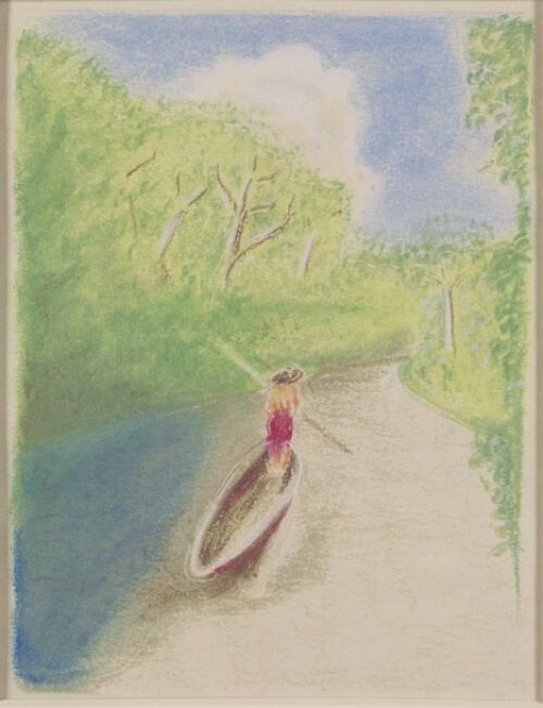 [Person in canoe, Changi, 1942-1945] [picture] / [J.N.D. Harrison]