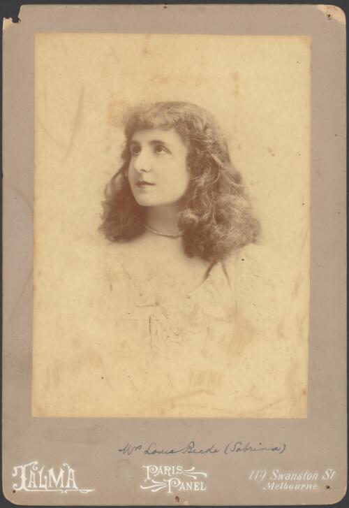 Portrait of Mrs Louis Becke, (Sabrina) [picture] / Talma