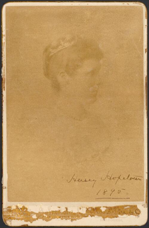 Portrait of Hersey Hopetoun, 1895 [picture] / Johnstone O'Shannessy & Co