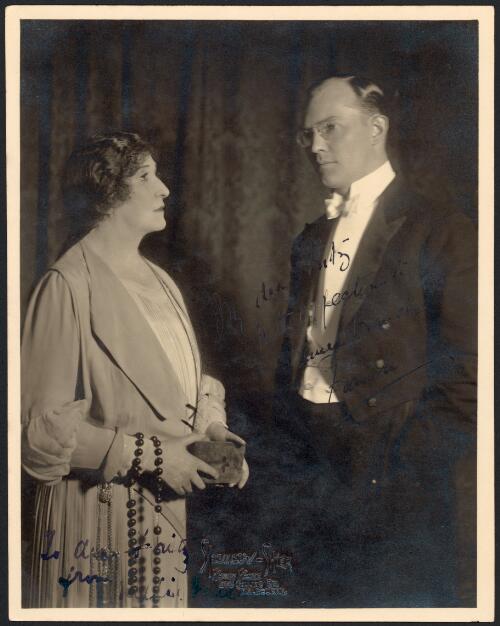 Portrait of Dame Nellie Melba and Frank [?] [picture] / Spencer Shier