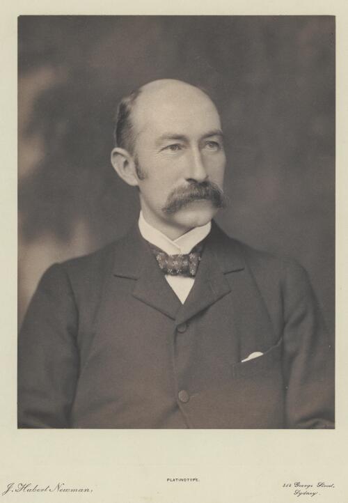 Portrait of Henry Bournes Higgins, 1851-1929, Victorian federation leader and President of Arbitration Court [picture] / J. Hubert Newman
