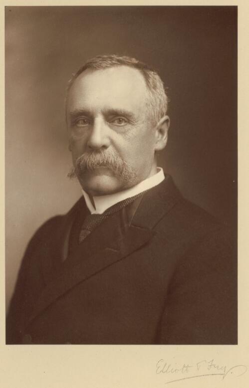 Portrait of Justin Fox Greenlaw Foxton, M.H.R., Queensland, 1906-1910 [picture] / Elliott & Fry