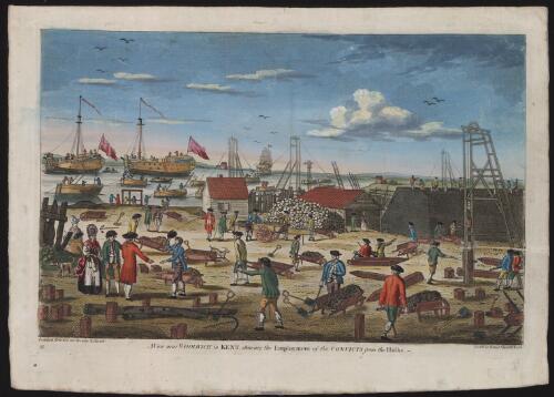 A view near Woolwich in Kent, shewing the employment of the convicts from the hulks [picture]