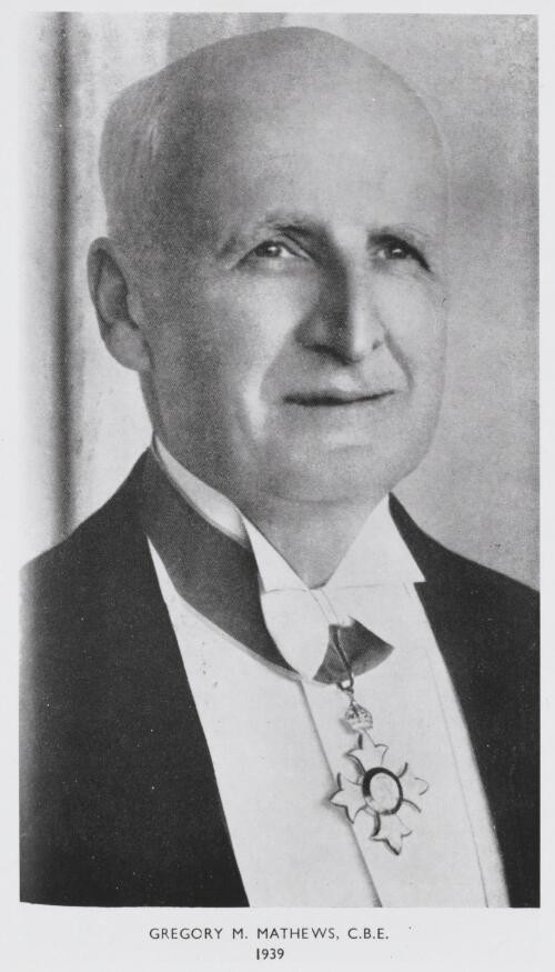 Gregory M. Mathews, C.B.E., 1939 [picture]