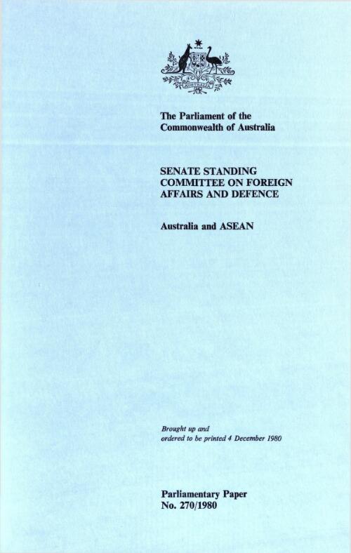 Australia and ASEAN / Senate Standing Committee on Foreign Affairs and Defence