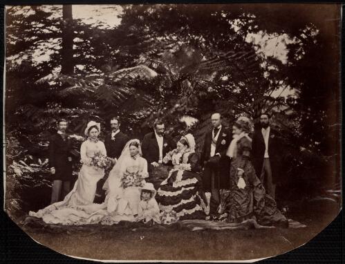 [Wedding party for marriage of Nora Augusta Maud, daughter of Sir Hercules and Lady Nea Robinson, to A.K. Finlay, Sydney, August, 1878] [picture]