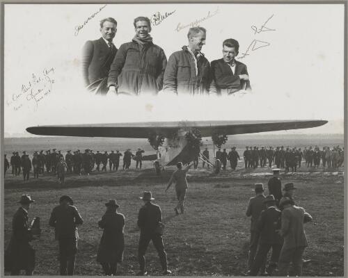 [The Southern Cross on its arrival in Sydney from the flight across the Pacific, 10 June 1928] [picture] / Broughton Ward & Chaseling, Sydney