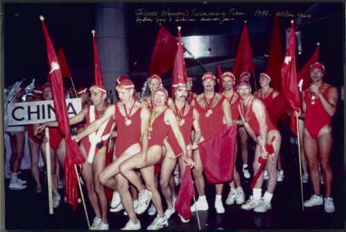 Chinese women's swimming team, Sydney Gay & Lesbian Mardi Gras, 1996 [picture] / William Yang