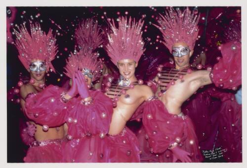 Dancers on the Bobby Goldsmith Foundation's Priscilla float, Sydney Gay & Lesbian Mardi Gras, 1996 [picture] / William Yang