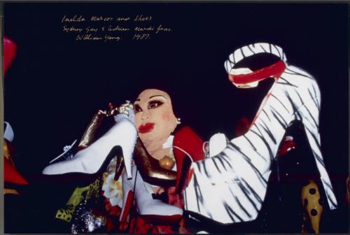 Imelda Marcos and shoes, Sydney Gay & Lesbian Mardi Gras, 1987 [picture] / William Yang