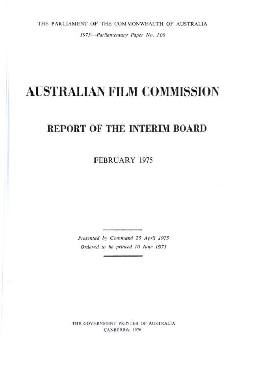Report of the Interim Board, February 1975