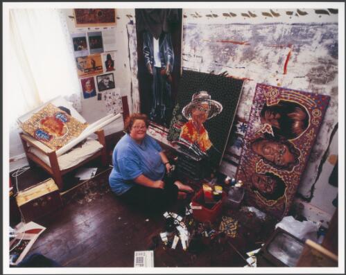 Julie Dowling in her North Perth studio, Western Australia, 1995 [picture] / Richard Woldendorp