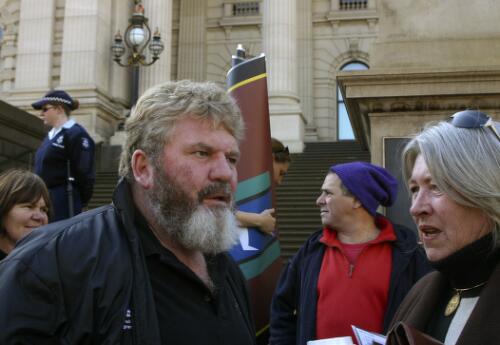 ATSIC Chairman, Geoff Clark, at the Your Voice Party rally, Melbourne, 10 May 2004 [picture] / June Orford