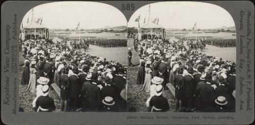 Military review, Centennial Park, Sydney, 1908 [picture] / Keystone View Company