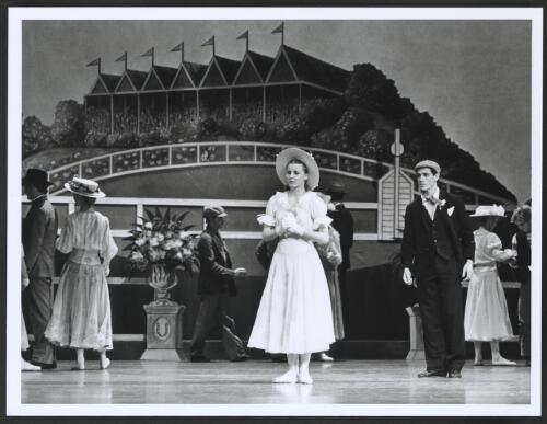 Lisa Pavane as Doreen and Adam Marchant as Bill in the Melbourne Cup scene from the Australian Ballet 's work 'The Sentimental Bloke', 1985 [picture] / John McKinnon