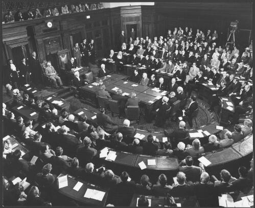Opening of Parliament on 9th July 1974 by Sir Paul Hasluck, Governor-General 1969-1974,  Parliament House, Canberra, [2] [picture] / Michael Jensen