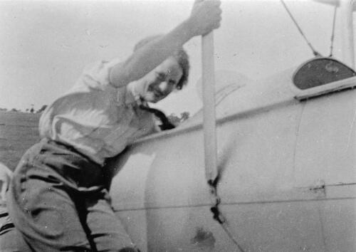 Nancy Bird Walton with her Gipsy Moth aeroplane, 1935 [picture]
