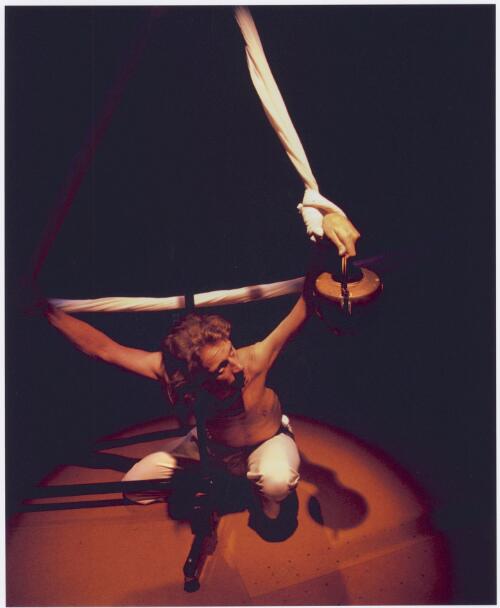 "Body in Question" multimedia dance-theatre show by Igneous, performed by James Cunningham - Teapot Scene, Rex Cramphorn Studio, University of Sydney, February 1999 [picture] / Suzon Fuks
