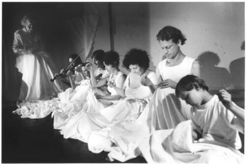 The Hands Project, intergenerational multimedia installation performance by Igneous, all sewing - Dungeon of the Conservatorium for the Arts, Lismore, November 1999 [picture] / Suzon Fuks