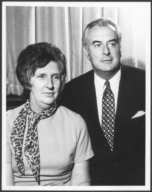 Mr Edward Gough Whitlam, [Leader of the Oppposition in the House of Representatives] with his wife Margaret [picture] / Australian Information Service